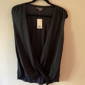 Vince NWT Deep V-neck sleeveless blouse M